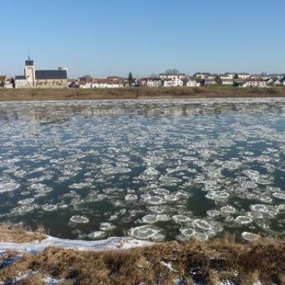 La Loire gelée à Jargeau 